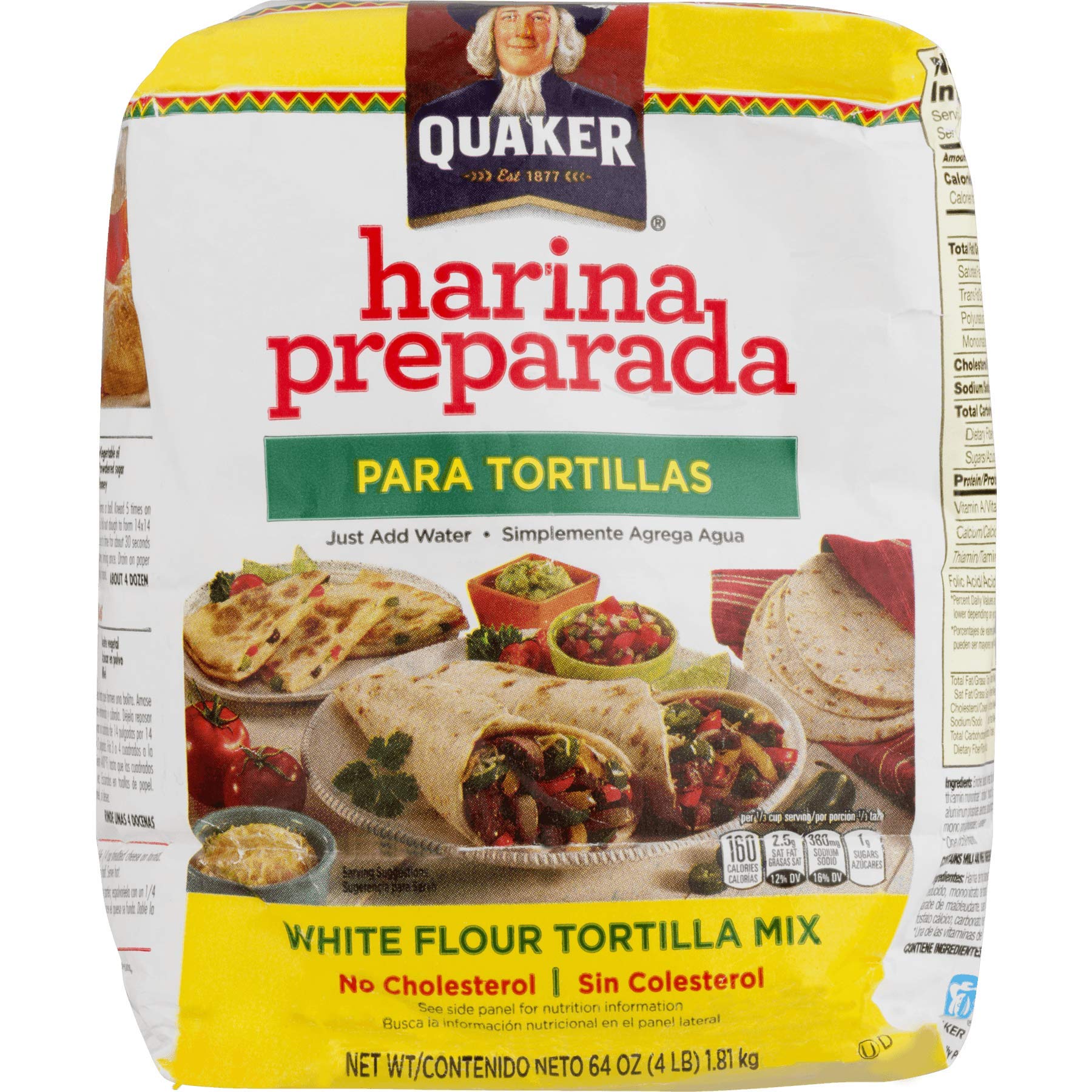 Product image of Quaker Masa Preparada Harina Preparada para Tortillas Corn Flour 4 lb Pack of 4